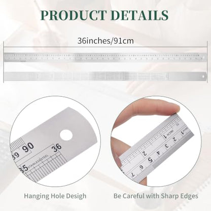 Metal Ruler 10 Pack with Inch