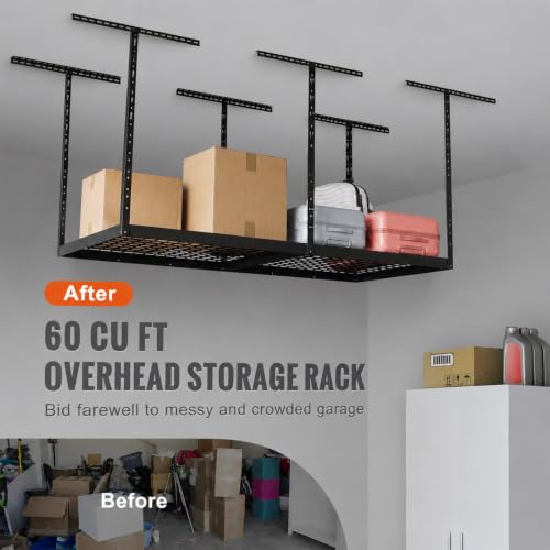 4x8 FT Overhead Garage Ceiling Mount Storage Rack (4x8 ft)