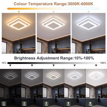 Modern Square LED Ceiling Light (White / 10.62 Inches)