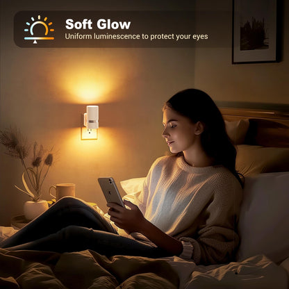 Night Lights Plug into Wall (White-Amber / 2 Pack)