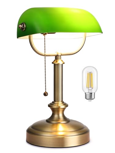 One Min Quickly Replacement Glass Shade Banker Desk Lamp