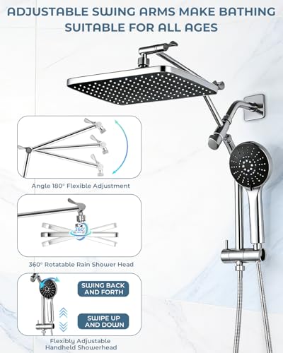 Shower Head with Handheld (C-Chrome / Rectangular 12")