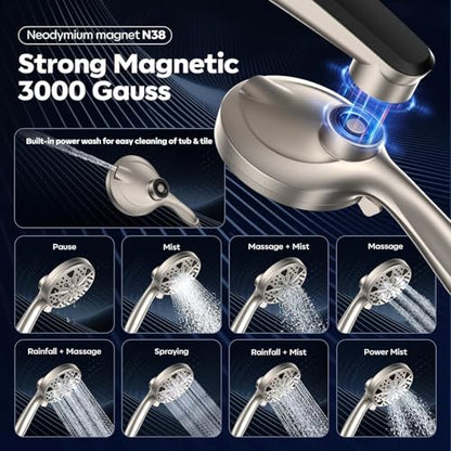 12 Inch High Pressure Rain Shower Head with Handheld Spray Combo