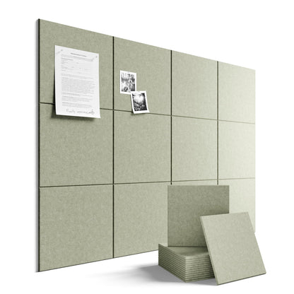 Felt Bulletin Board & Cork Board Alternative 36'' x 24'' (Sage-1 / Solid tile 12-pack)