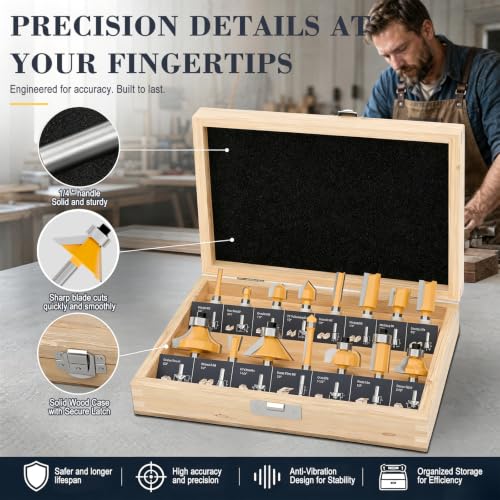1 4" Shank Router Bits Set