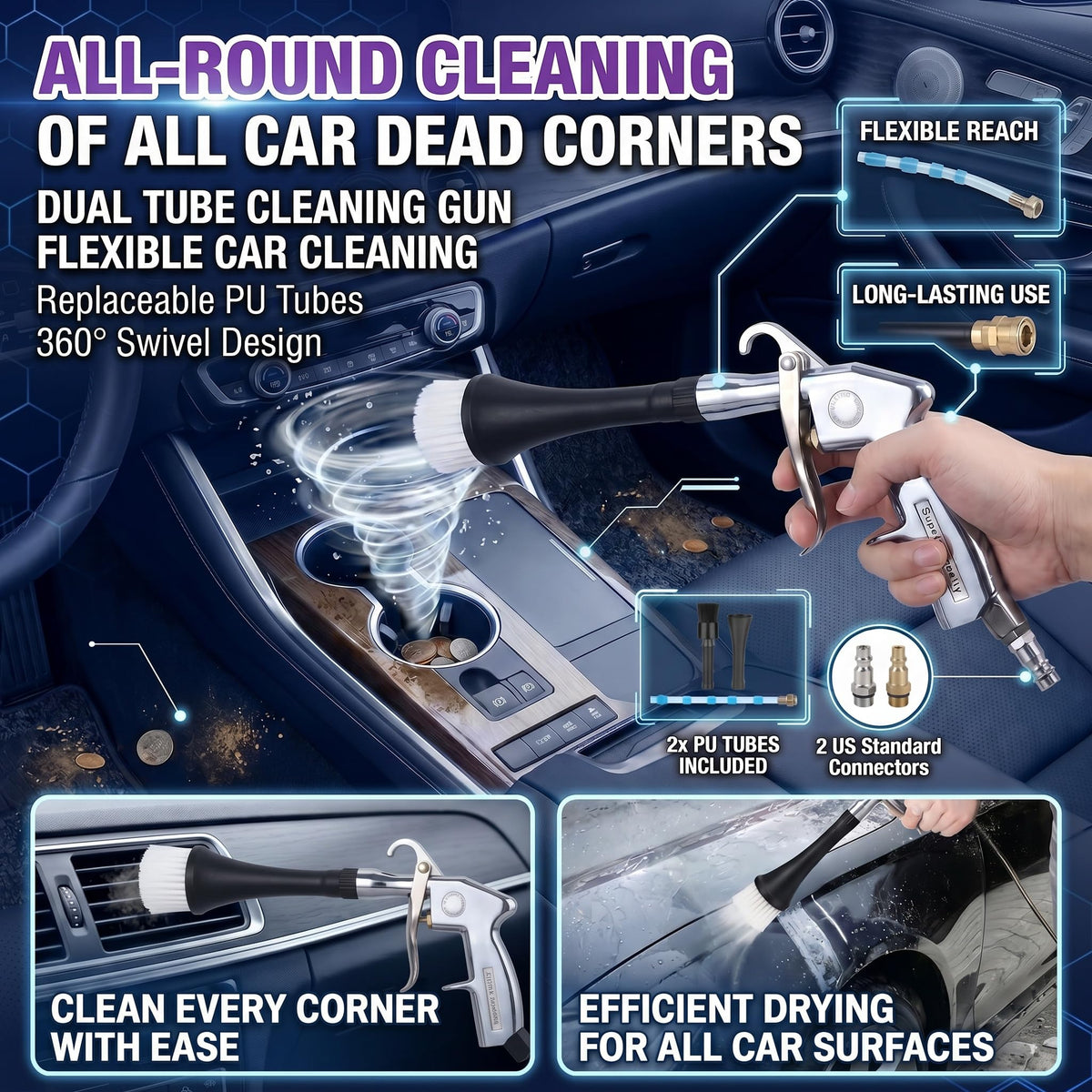 Tornado Car Cleaning Gun (Pu Tube Air Cleaning Gun)