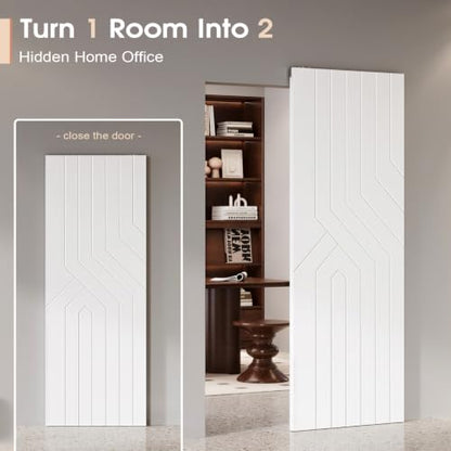 Ghost Door with Concealed Sliding Barn Door Hardware Track Kit Included