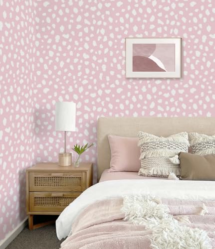 YT-XZ-04-Polka Dot Peel and Stick Wallpaper Black Pink Green Lepard Print