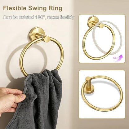 Brushed Gold Bathroom Accessories Set
