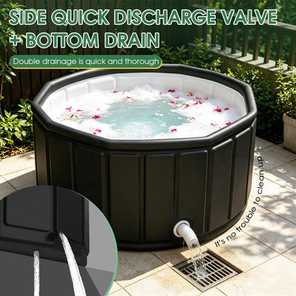 Portable Bathtub Adult 164 Gal (B-Black / 47.2x21.7 Inch)