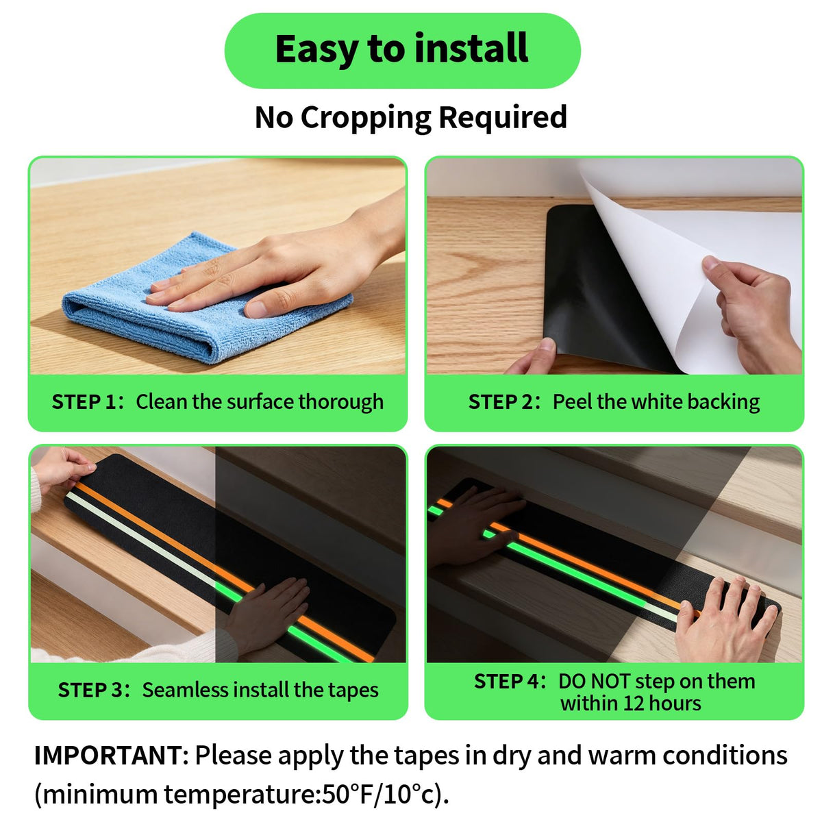 Stair Treads Non Slip with Glow (Fluorescence)