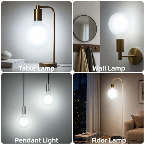 Large Globe Light Bulbs 60 Watt Equivalent (6w-5000k)