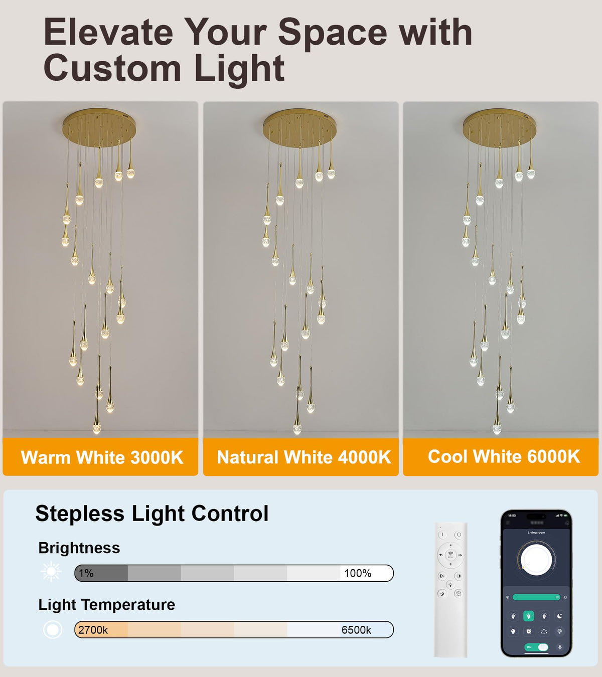 18 Lights Gold Crystal Chandelier (Gold / 18 Lights)