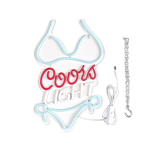 Bikini Crs LIGHT Neon Signs for Wall Decor Neon Lights for Business Led Signs Suitable for Man Cave Restaurant Office Bar Pub Led Art 5V Power Adapter 16.1 * 9.8 Inch (Bikini Crs Light)