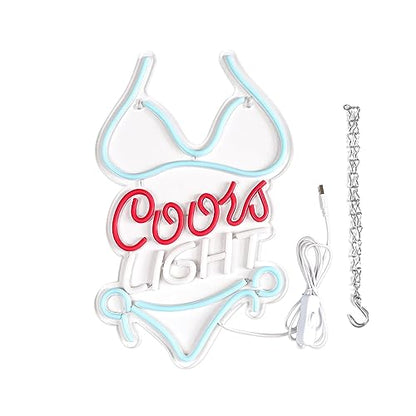 Bikini Crs LIGHT Neon Signs for Wall Decor Neon Lights for Business Led Signs Suitable for Man Cave Restaurant Office Bar Pub Led Art 5V Power Adapter 16.1 * 9.8 Inch (Bikini Crs Light)