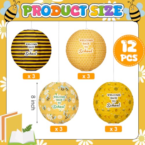 12 Pcs Back to School Classroom Paper Lanterns 8 Inch