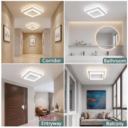 Modern Square LED Ceiling Light (White / 10.62 Inches)