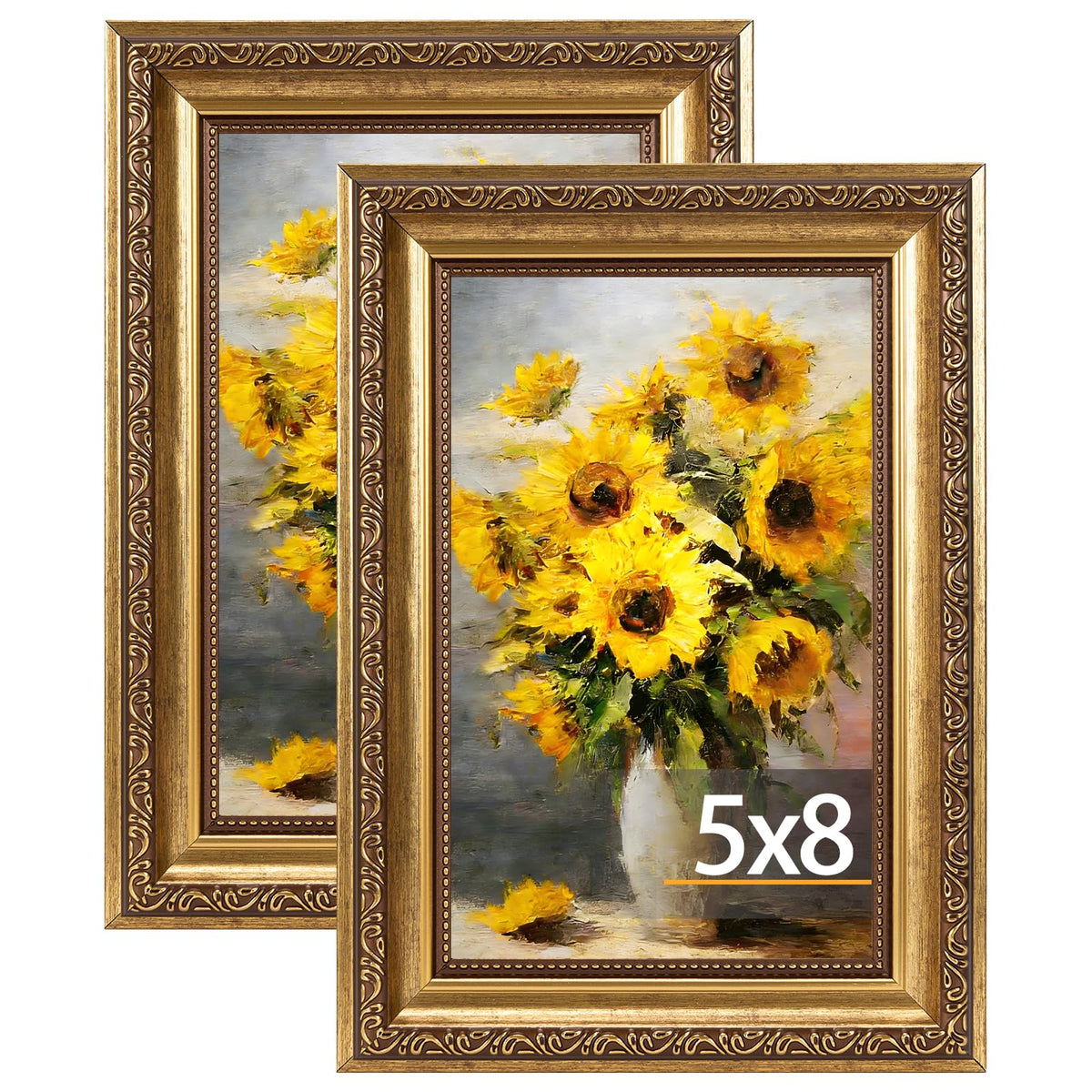 5x8 Vintage Picture Frame (Gold / 5x8 inch)
