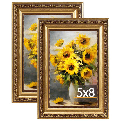 5x8 Vintage Picture Frame (Gold / 5x8 inch)