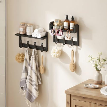 Coat Rack Wall Mount with Shelf
