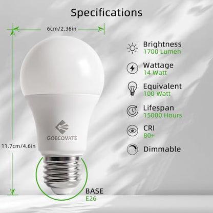 A19 14W Dimmable Led Light Bulbs 6 Pack