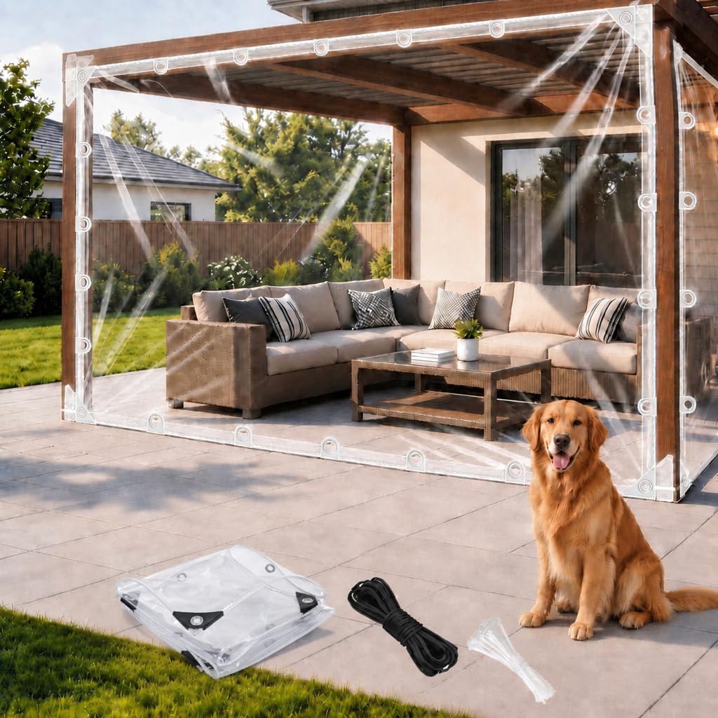 Clear Tarp 14Mil Heavy Duty Clear Vinyl Plastic Tarp (6X12FT)
