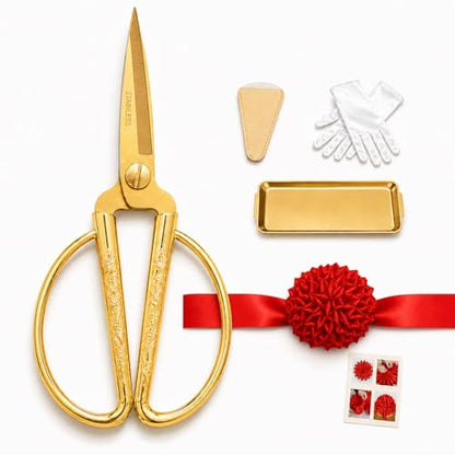 Grand Opening Ribbon Cutting Kit with Gold Stainless Steel Scissors