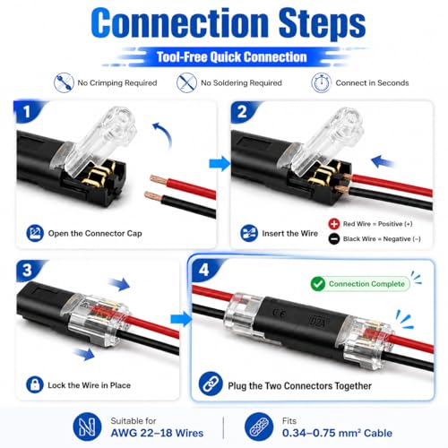 50 Pcs Double Wire Plug in Connector