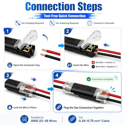 50 Pcs Double Wire Plug in Connector