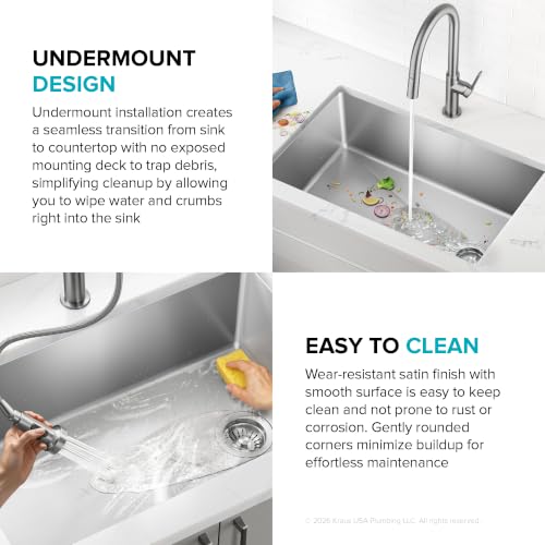 Fairlane 27 in Undermount Single Bowl Stainless Steel Kitchen Sink (27 Inch / Single Bowl — Undermount)