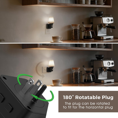 Night Lights Plug into Wall (Round Platform-3CCT / 2 Pack)