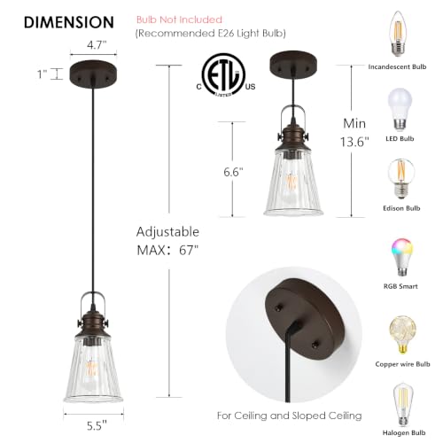 Glass Pendant Lights Kitchen Island