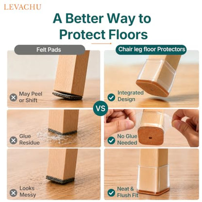 24 Pack Chair Leg Floor Protectors
