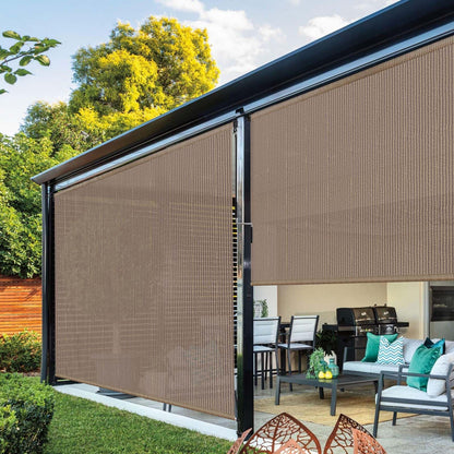 Outdoor Roller Shades (Walnut / 120"W x 96"H)