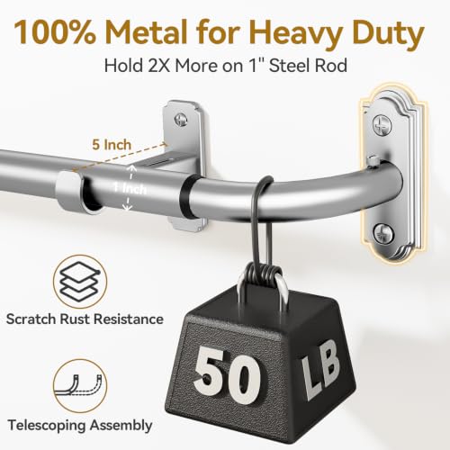 Silver Curtain Rod 32 (Silver / 32 to 114")