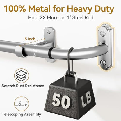 Silver Curtain Rod 32 (Silver / 32 to 114")