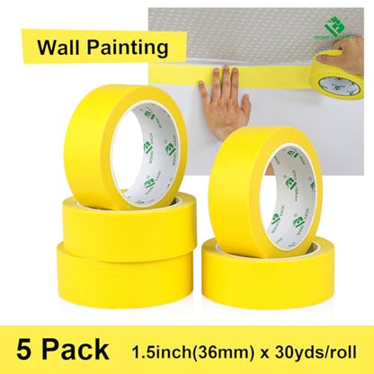 1.5 Inch Wide Masking Tape (Yellow)