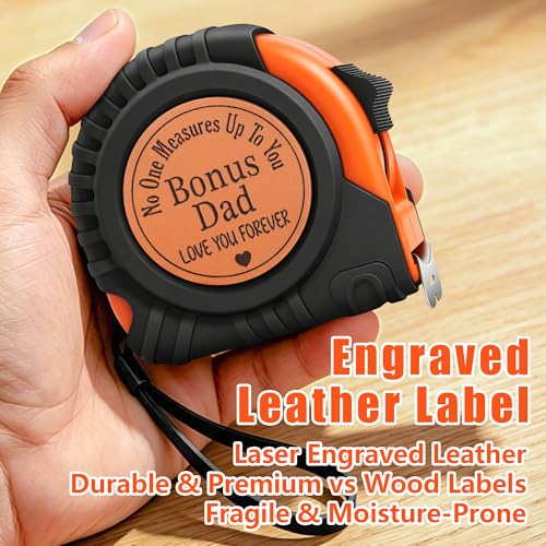 Gifts for Men Birthday Gift for Dad Grandpa Papa Uncle Husband Anniversary Christmas Fathers Day Valentines Day Useful Gifts for Men Genuine Leather Engraved 25 FT Tape Measure Tools