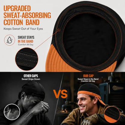 Welding Cap Breathable Cotton Welders Cap with Sweatband