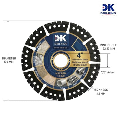 4-1/2 inch Diamond Multi-Purpose Saw Blades for Angle Grinder Discs for Cutting Marble Quartz Stone Tile Metal Plastic Concrete Granite (3, 115mm)