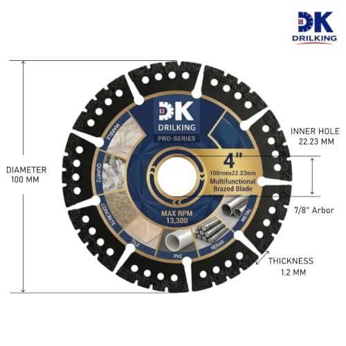 4-1/2 inch Diamond Multi-Purpose Saw Blades for Angle Grinder Discs for Cutting Marble Quartz Stone Tile Metal Plastic Concrete Granite (3, 115mm)