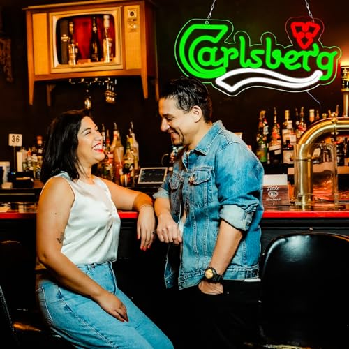 Beer Neon Signs for Wall Decor Neon Lights for Bedroom Led Business Signs Suitable for Bedroom Man Cave Christmas Gift (Carlsberg)