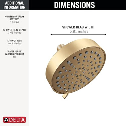 Modern 4 Setting Brushed Nickel Shower Head