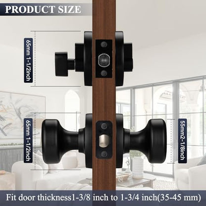 Black Door Knobs Interior with Turn Lock