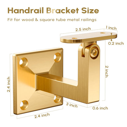 5 Pack Gold Handrail Brackets (Gold / SS304 - 5 Pack)