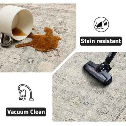Washable Area Rug 8×10 for Living Room (Grey / 8' x 10' (Rectangular))