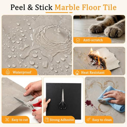 Peel and Stick Floor Tile 18x18 Vinyl Flooring Waterproof