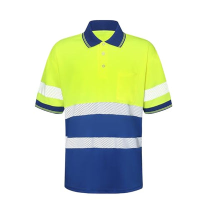Hi Vis Safety Shirts with Reflective Strips Polo Shirts for Men