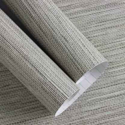 Grasscloth Peel and Stick Wallpaper Faux Linen 17.3in x 118.1in (Gray Green / 17.3inch × 118.1inch)