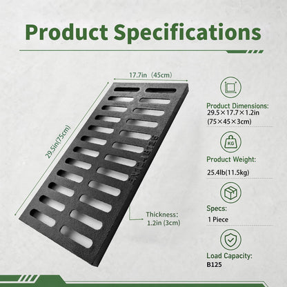18 * 30 in Cast Iron Drain Grate (18*30" - B)